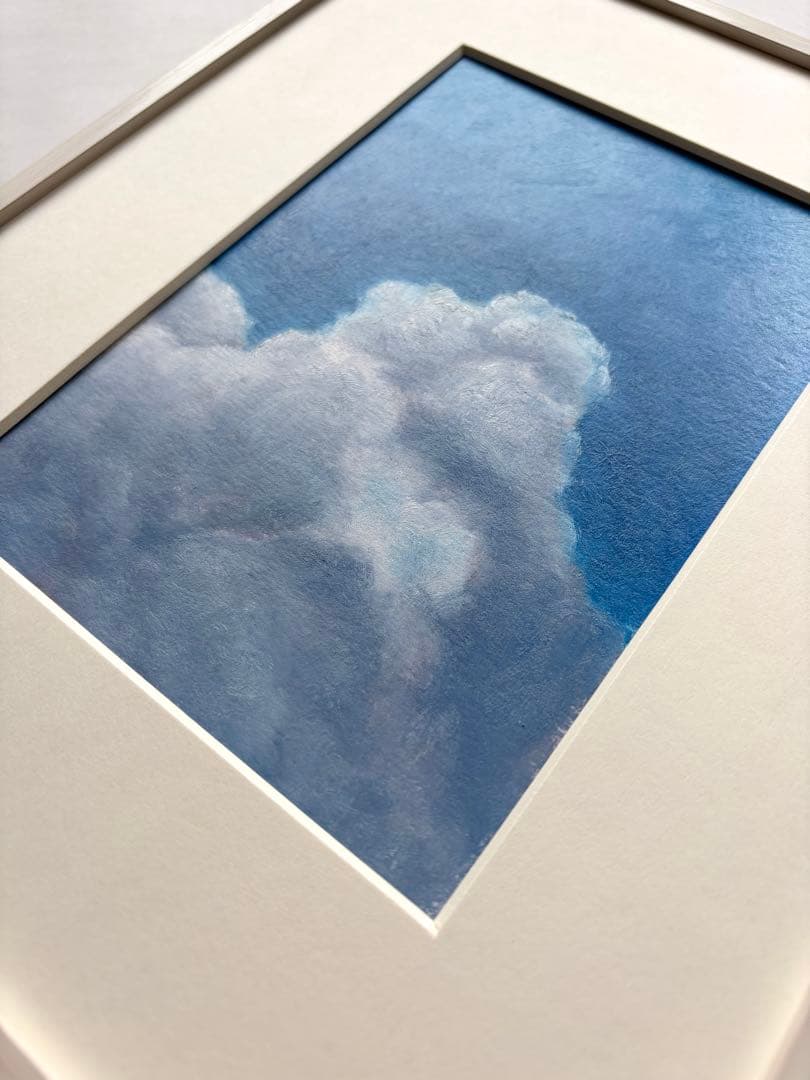 風景画　入道雲　空　油絵　原画