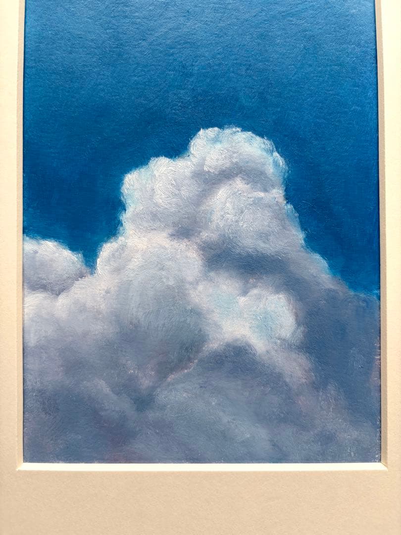 風景画　入道雲　空　油絵　原画