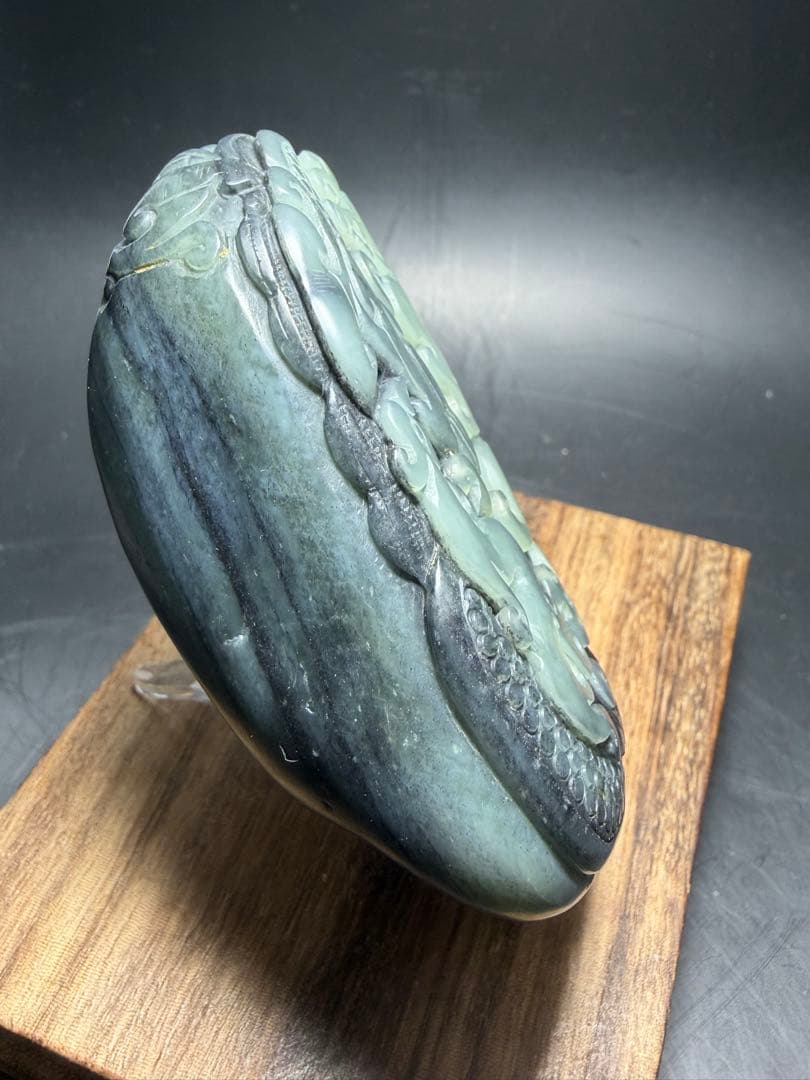 逸品！和田玉★青花点墨の置物、ストラップにも証明書付き