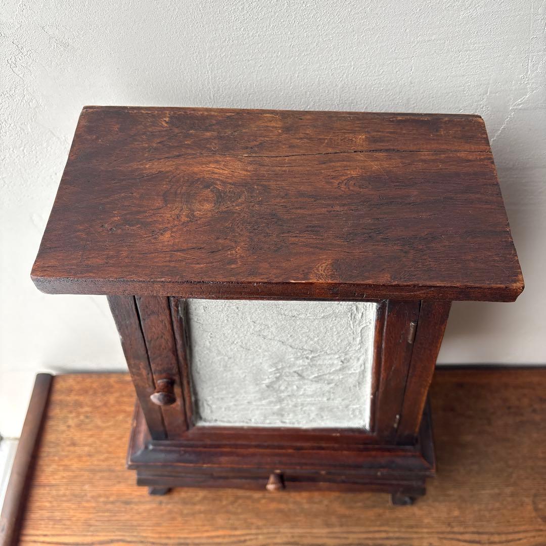 木製 ミニキャビネット アンティーク風 ヴィンテージ アジアン家具 戸棚 猫脚