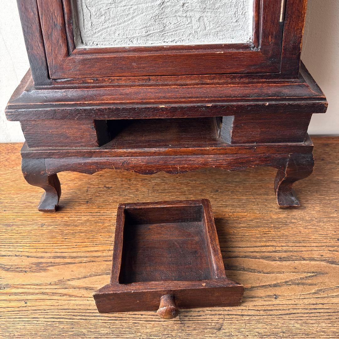 木製 ミニキャビネット アンティーク風 ヴィンテージ アジアン家具 戸棚 猫脚