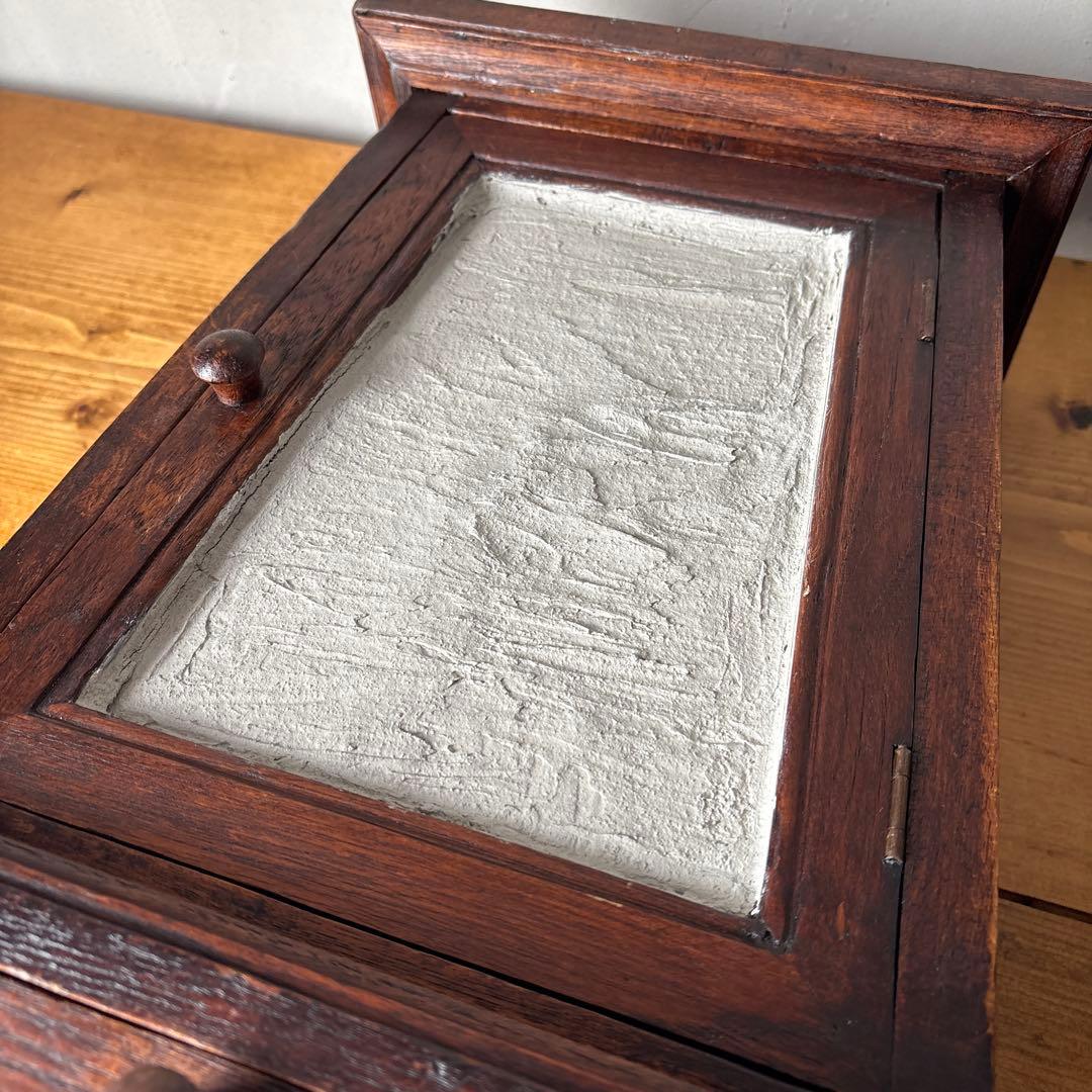 木製 ミニキャビネット アンティーク風 ヴィンテージ アジアン家具 戸棚 猫脚