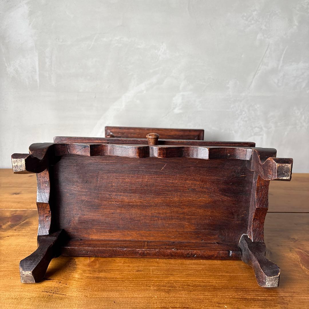 木製 ミニキャビネット アンティーク風 ヴィンテージ アジアン家具 戸棚 猫脚