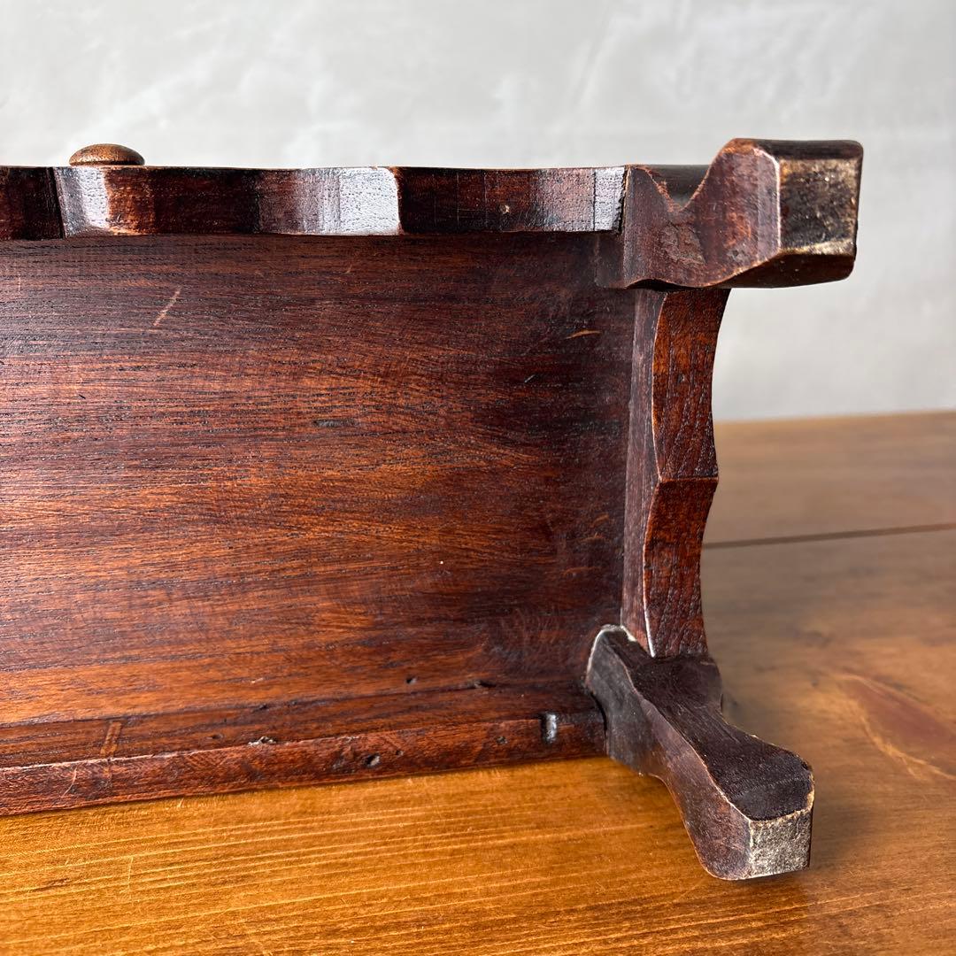 木製 ミニキャビネット アンティーク風 ヴィンテージ アジアン家具 戸棚 猫脚