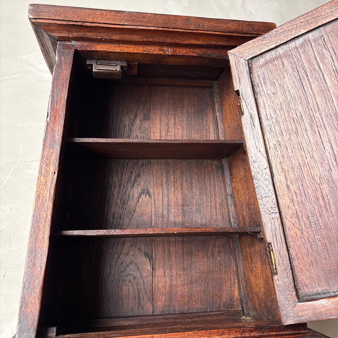 木製 ミニキャビネット アンティーク風 ヴィンテージ アジアン家具 戸棚 猫脚