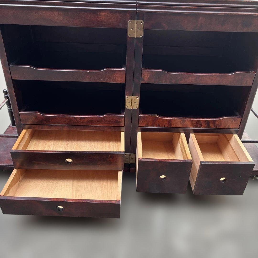 北海道民芸家具 多機能伸長式ワゴン キッチンワゴン 樺材 キャスター付 希少