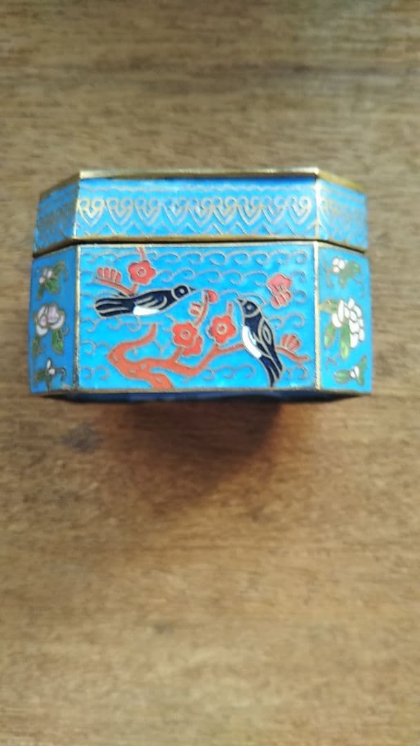 美品　中国工芸品　七宝焼小物入れ