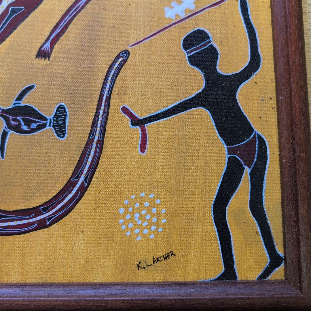 アボリジニアート 絵画 K. L. Archer、37✕48（額面）