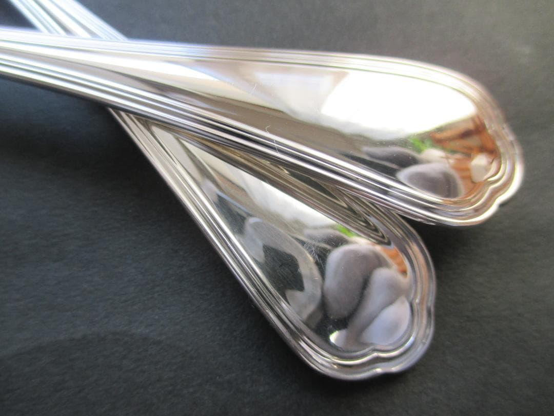 極美品☆仏蘭西高級銀器クリストフルシルバー　ティースプーン２本　スパトゥール