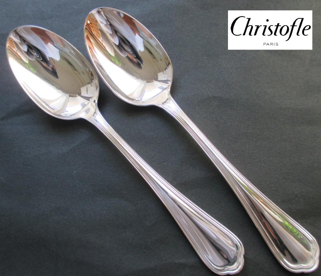 極美品☆仏蘭西高級銀器クリストフルシルバー　ティースプーン２本　スパトゥール