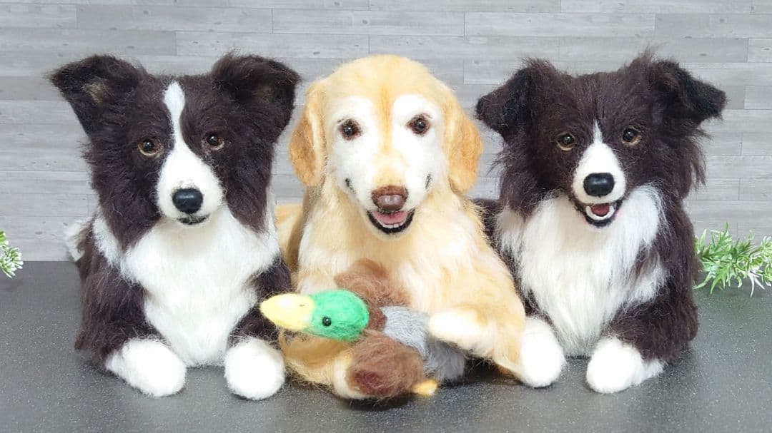 オーダー品　羊毛フェルト犬