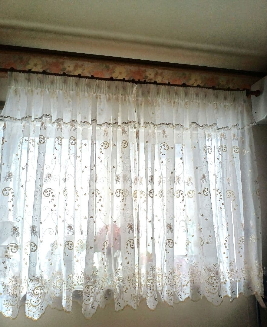 カフェカーテン【momo様　トルコレース　ダブルデザイン②】ハンドメイド