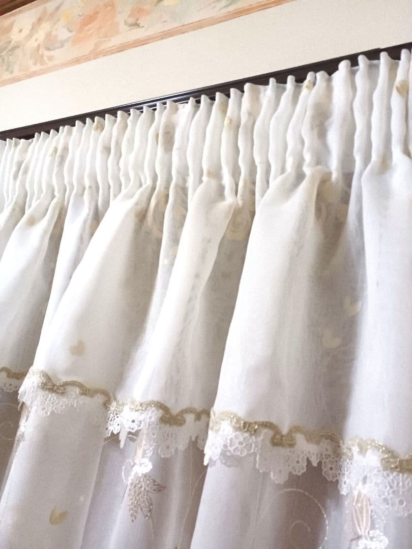 カフェカーテン【momo様　トルコレース　ダブルデザイン②】ハンドメイド