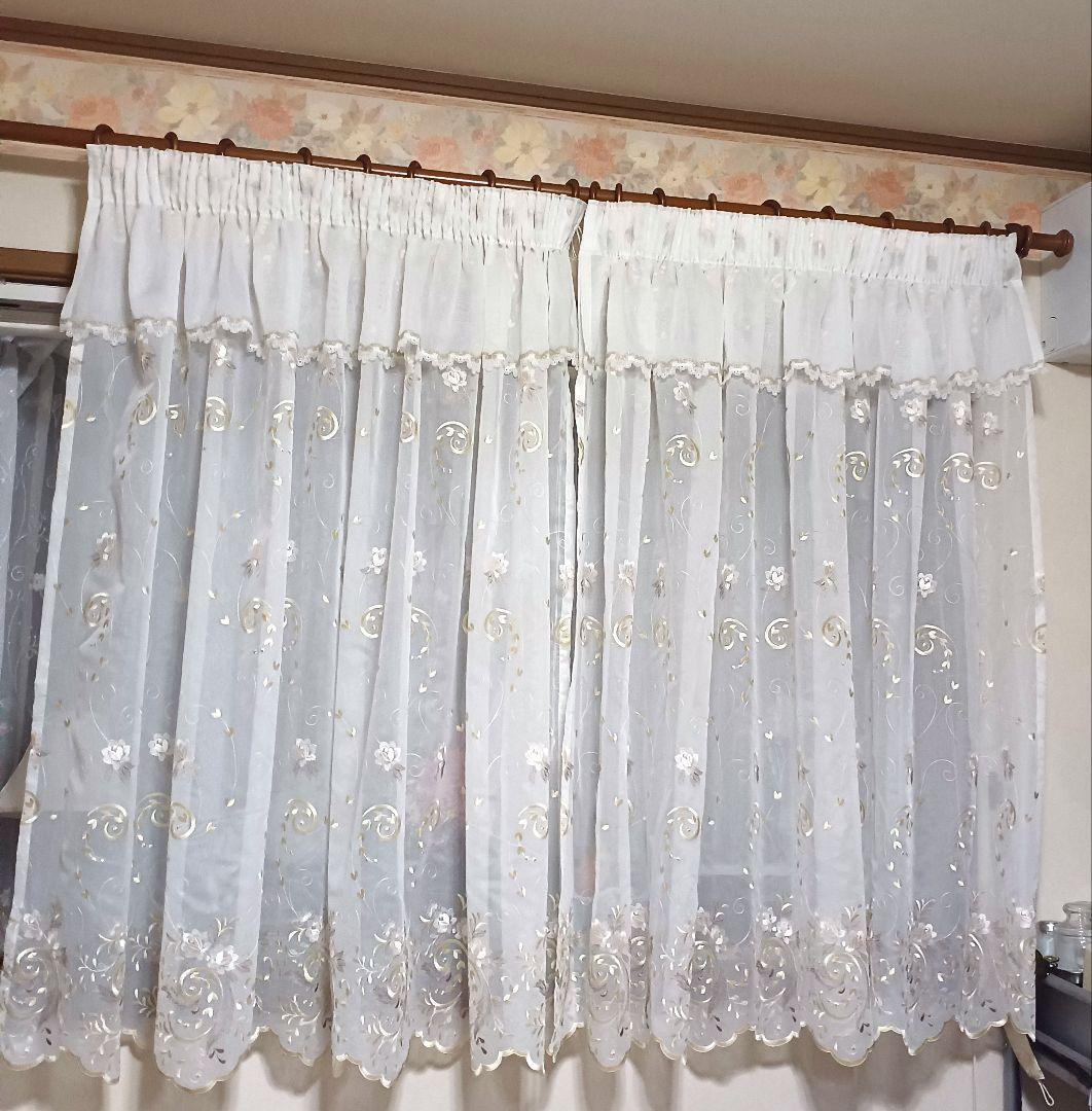 カフェカーテン【momo様　トルコレース　ダブルデザイン②】ハンドメイド