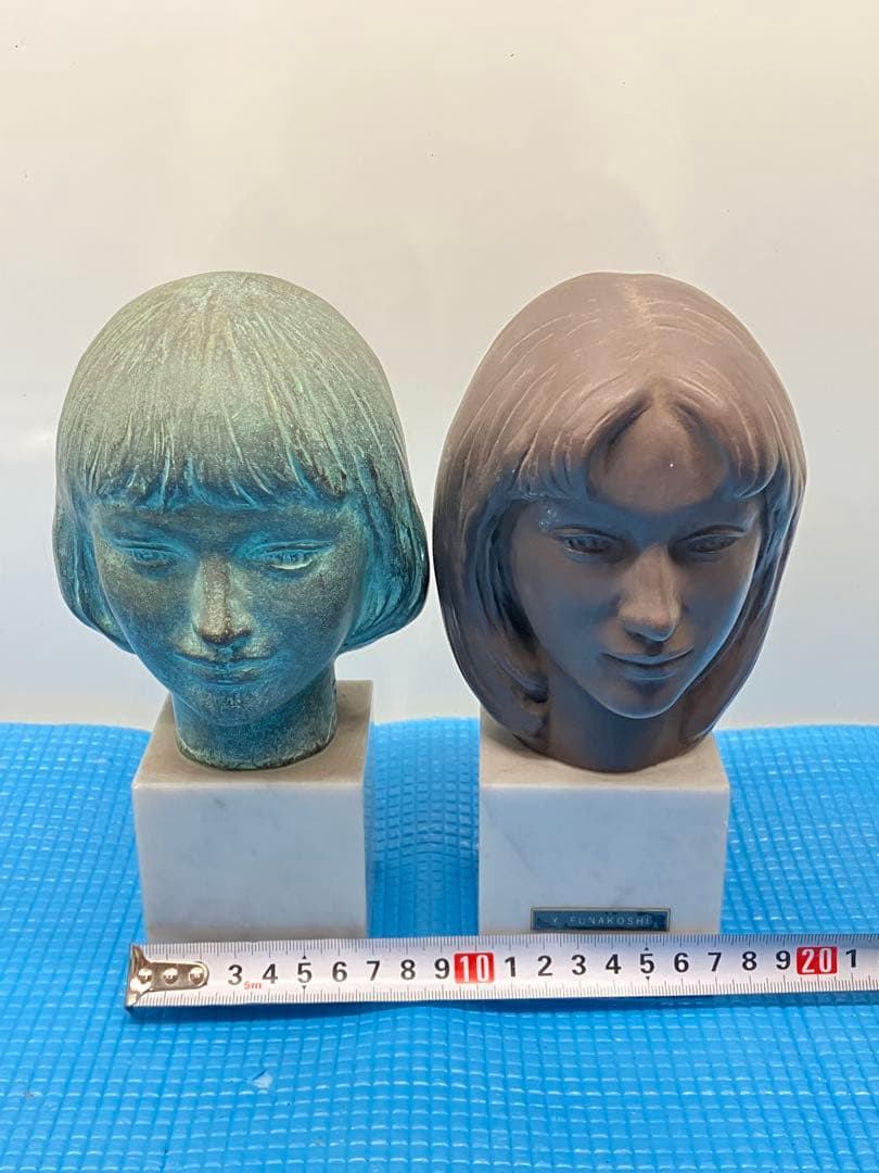 A0302)舟越保武 ブロンズ像　アンア　K嬢　2体セット