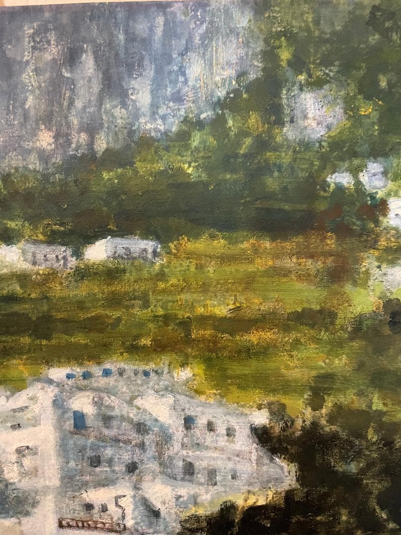 「真作」三浦巌「カプリ島」風景画　水彩画　額装　サイン有り　10P号