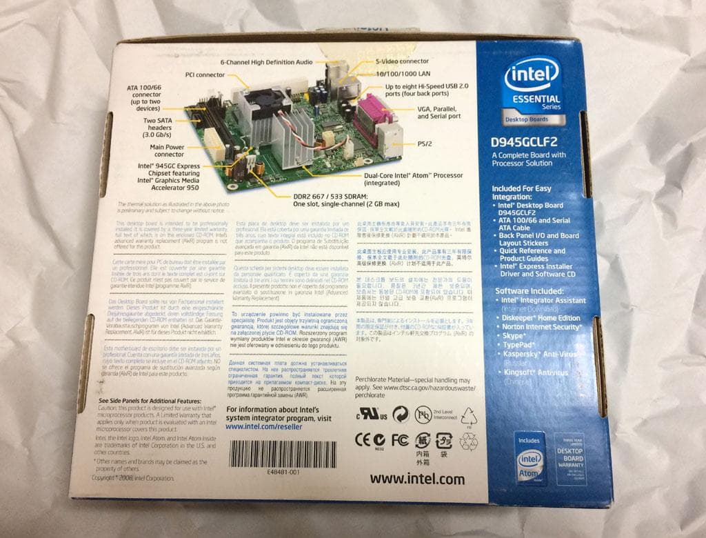 mini-ITXボード Intel Atom330 D945GCLF2