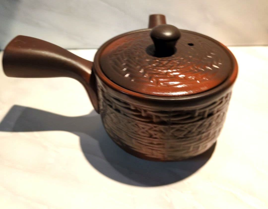 【急須】赤茶色１客　お茶屋さんにて購入　中古品