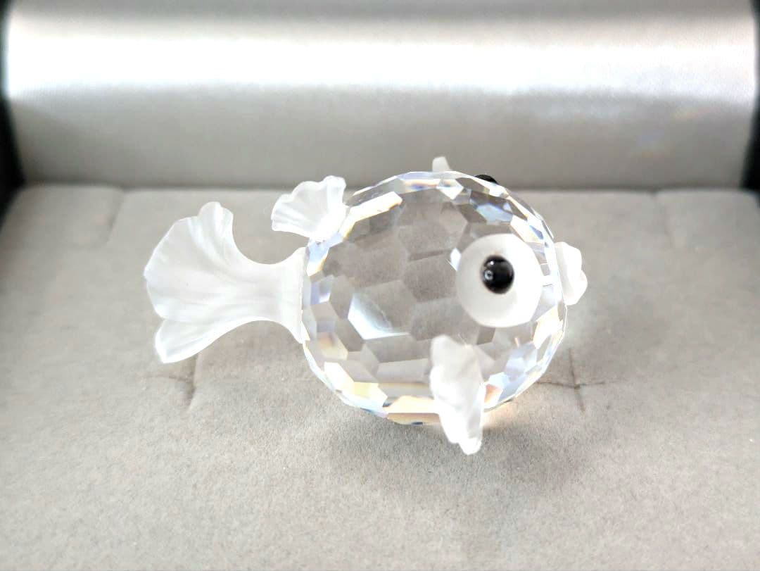 Swarovski スワロフスキー クリスタル フグ魚型置物 Used品