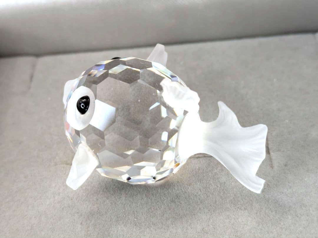 Swarovski スワロフスキー クリスタル フグ魚型置物 Used品