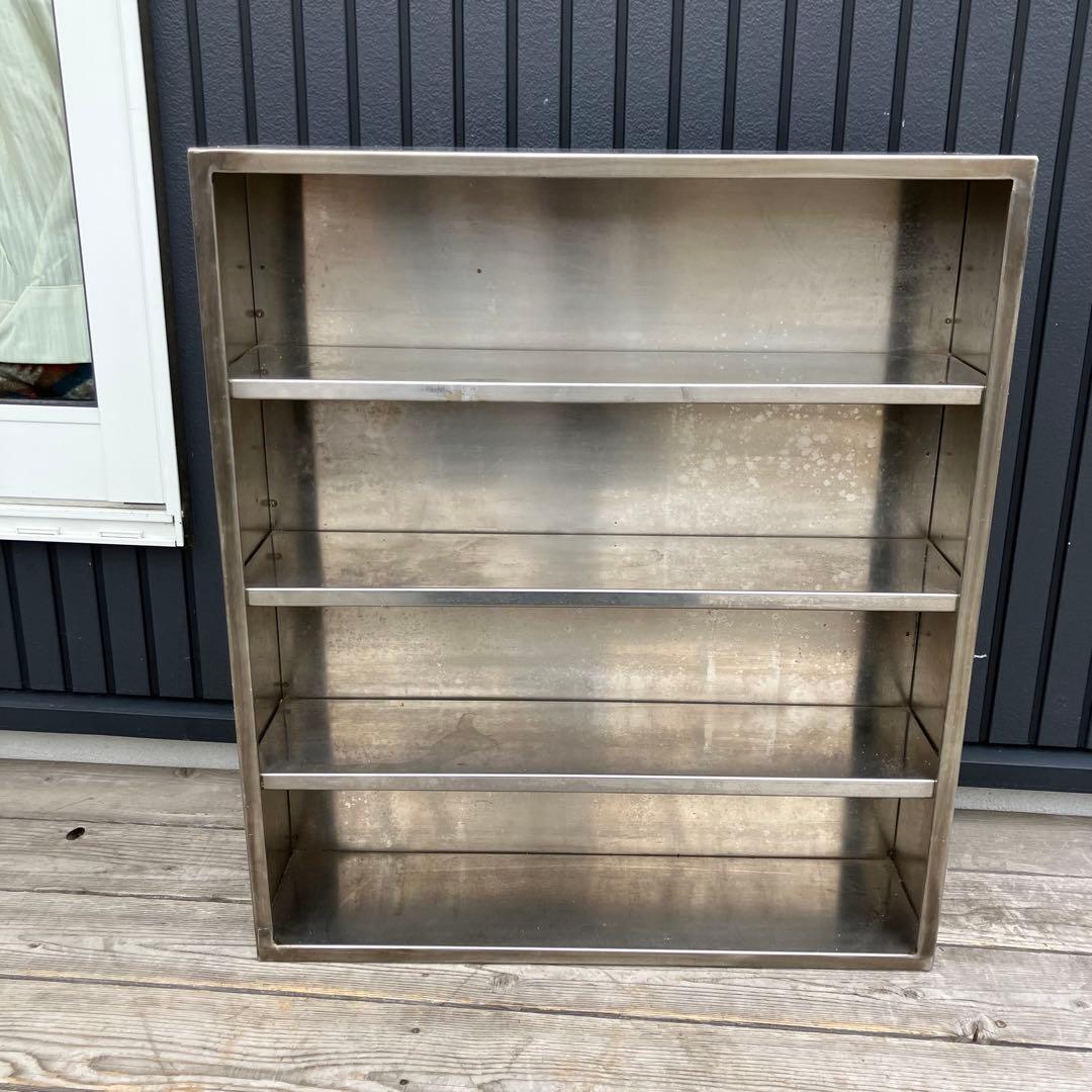 昭和レトロ インダストリアル 4段ステンレスラック 飾り棚 古家具 ビンテージ