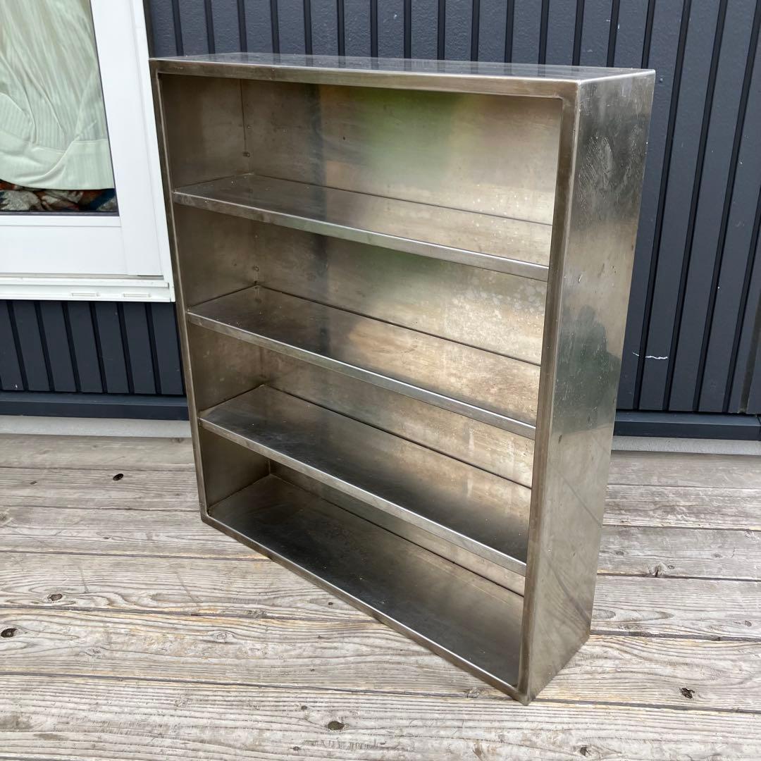 昭和レトロ インダストリアル 4段ステンレスラック 飾り棚 古家具 ビンテージ