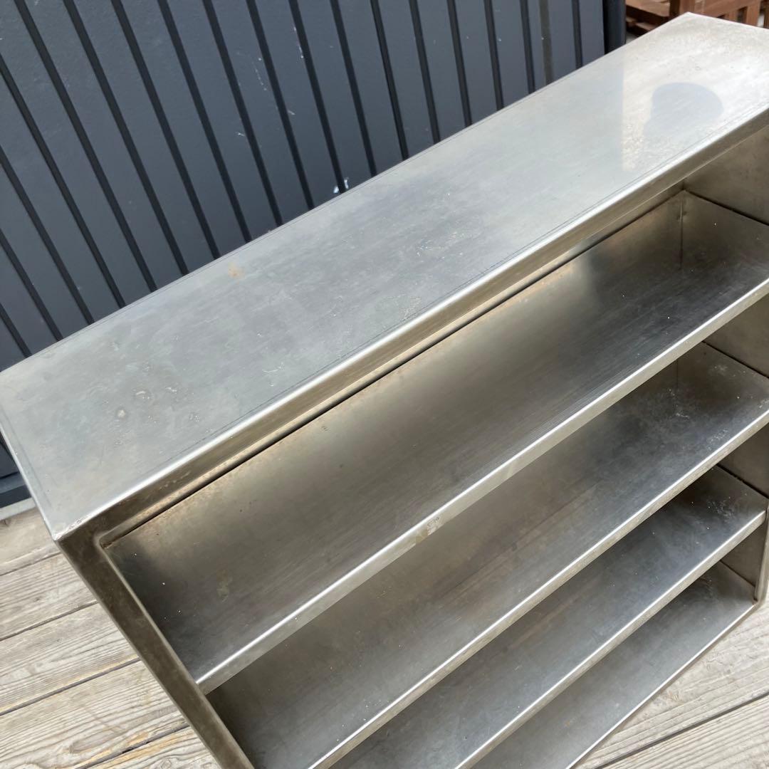 昭和レトロ インダストリアル 4段ステンレスラック 飾り棚 古家具 ビンテージ