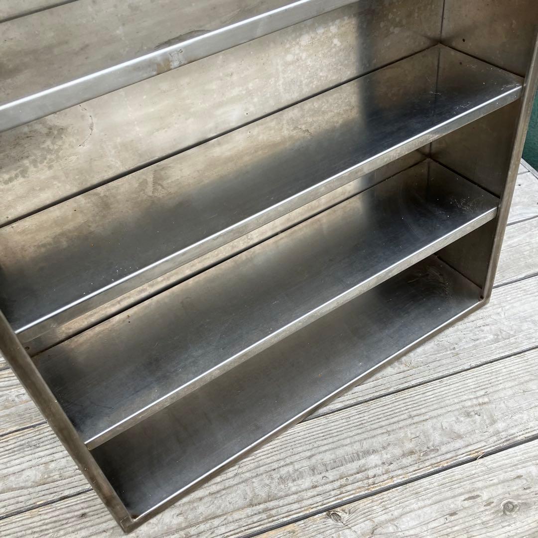 昭和レトロ インダストリアル 4段ステンレスラック 飾り棚 古家具 ビンテージ