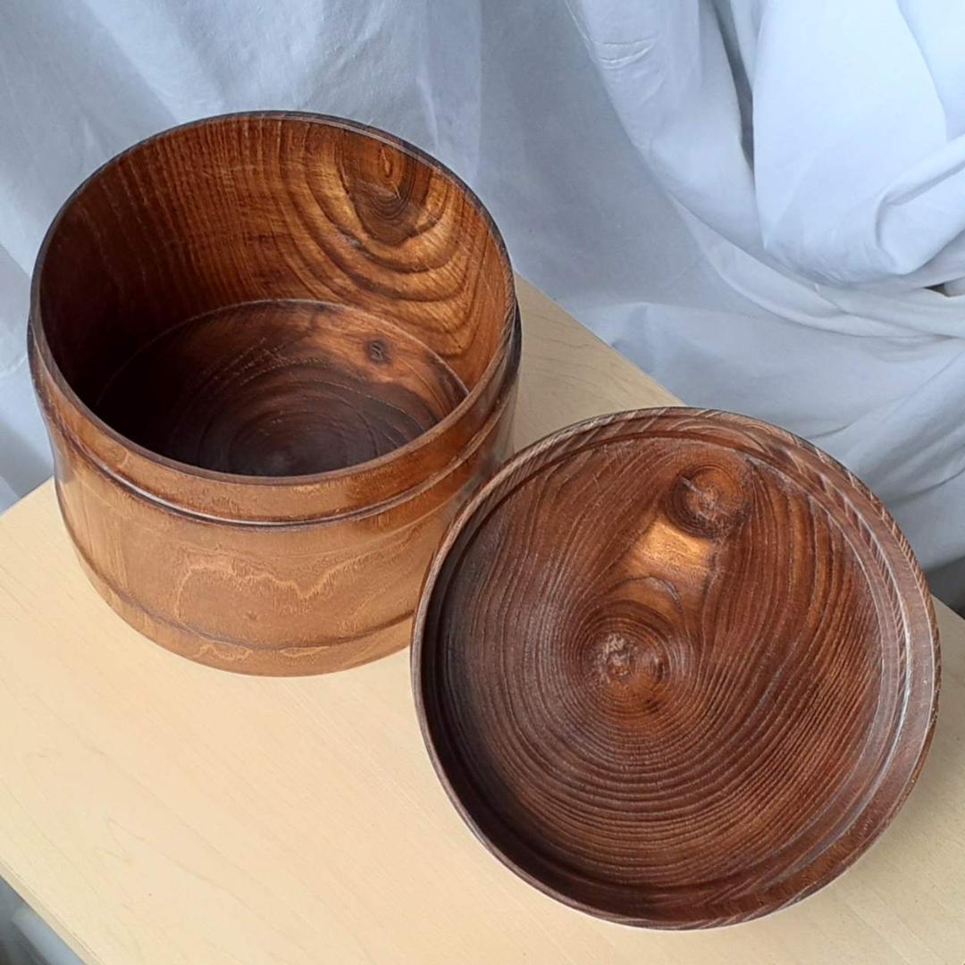 小物入れ 槐(エンジュ) 幅16.2cm 高17.5cm 黒柿はめ 木製 超銘木