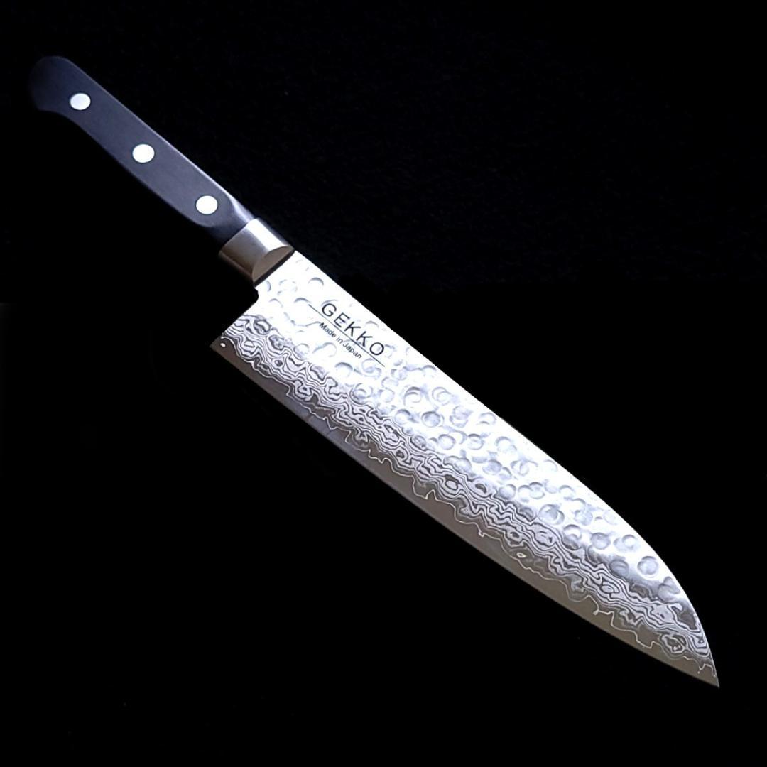 ソ*ー様 日本製 VG10 ダマスカス 三徳包丁185mm 黒柄 G1756E