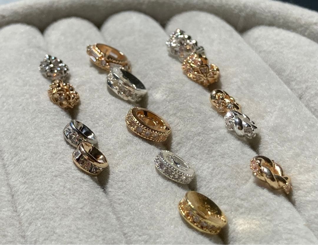 ロンデル　パーツ　シルバー　ゴールド　小さめ　ハンドメイド　バラ売り