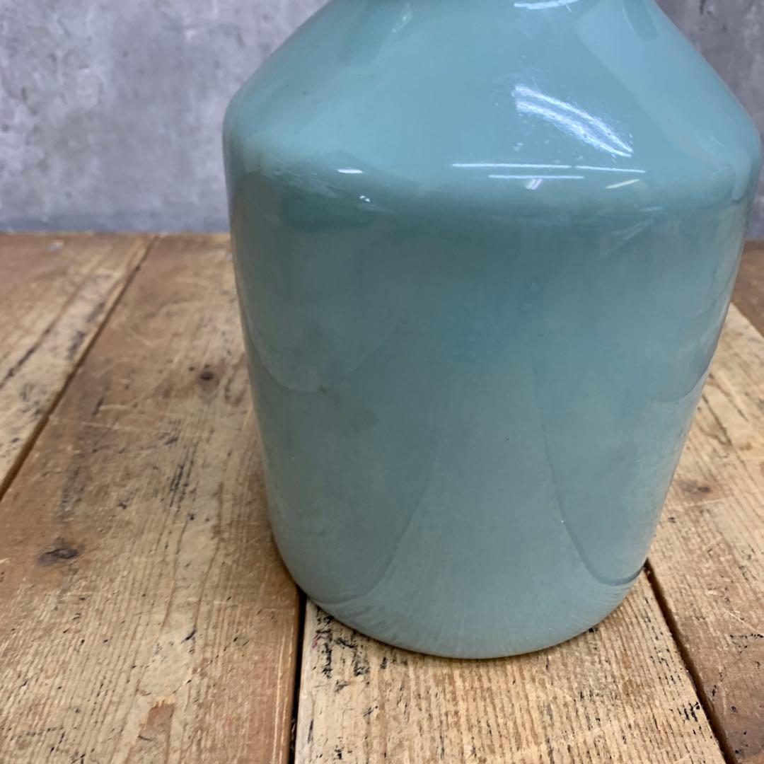 D-壁 【骨董・アンティーク】青磁 耳付花瓶 フラワーベース 貫入 鳳凰耳 中国