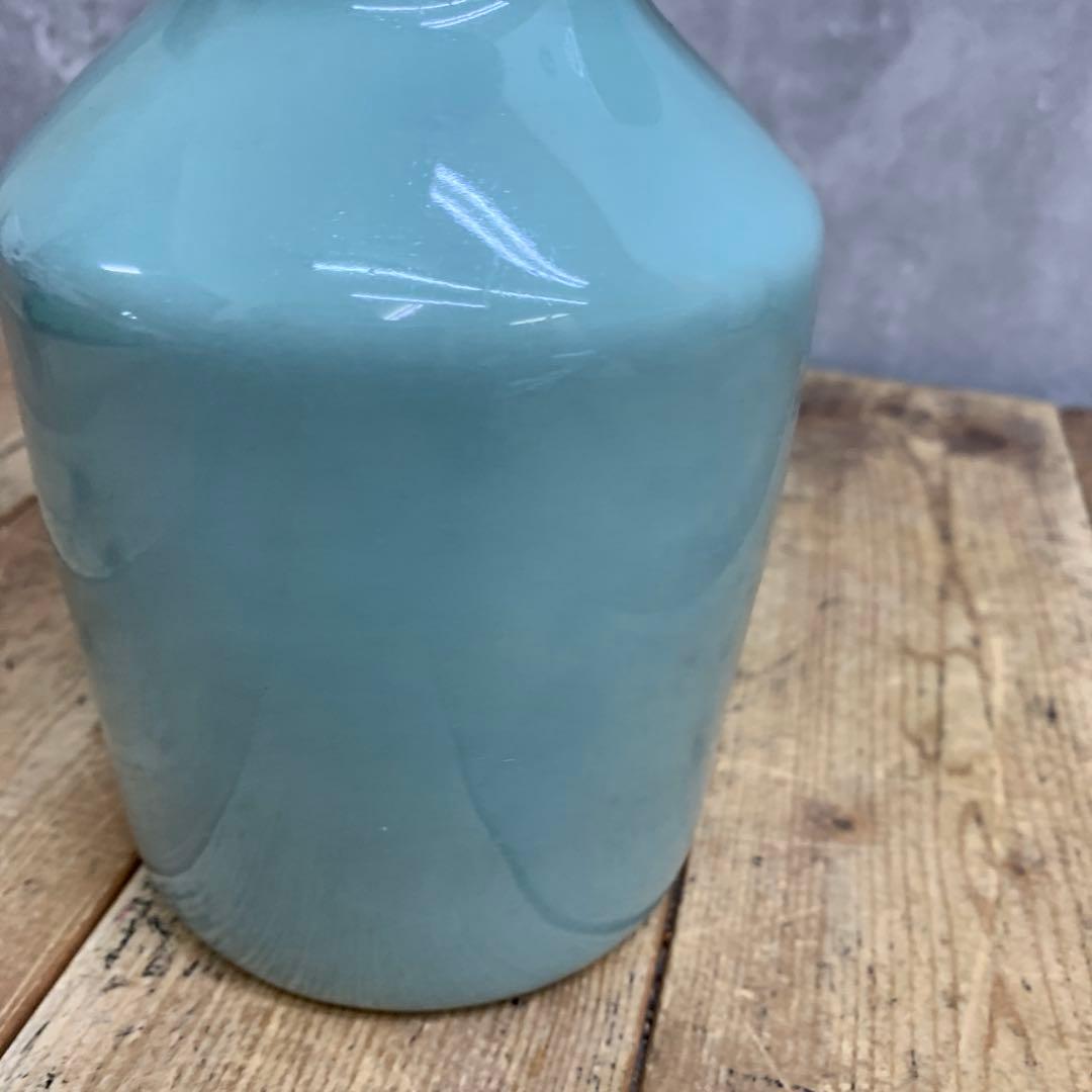 D-壁 【骨董・アンティーク】青磁 耳付花瓶 フラワーベース 貫入 鳳凰耳 中国