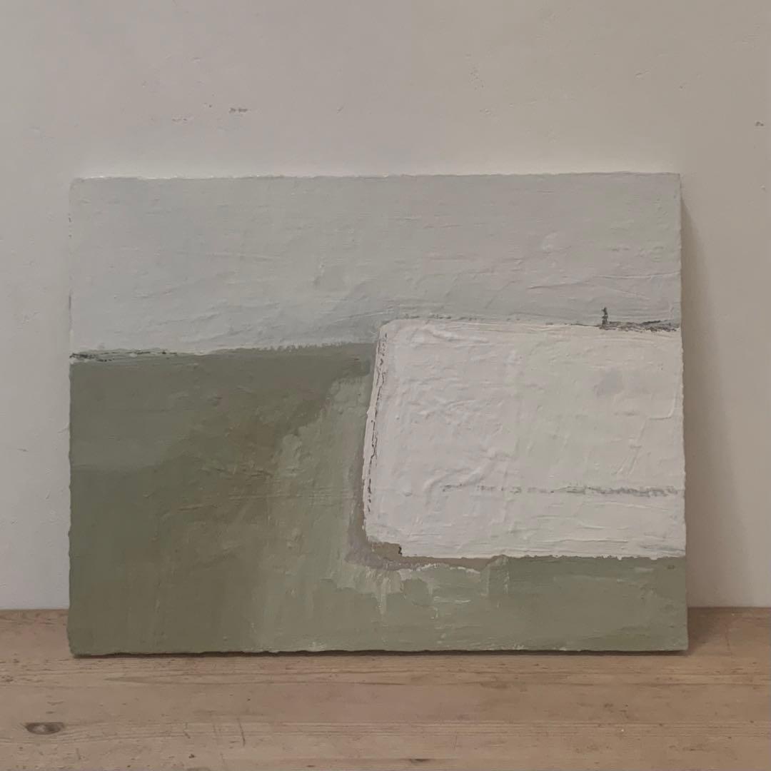 「灯台2」 油彩 油絵 木製パネルに油彩 現代美術 oil on board 絵