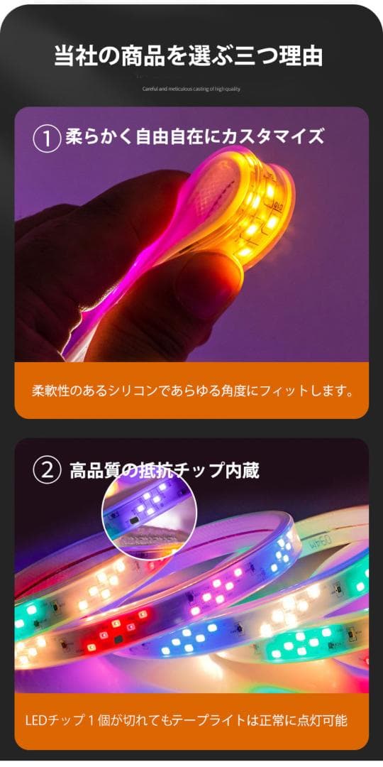 RGB光流れる AC100V ledテープ 3mセット リモコン付き