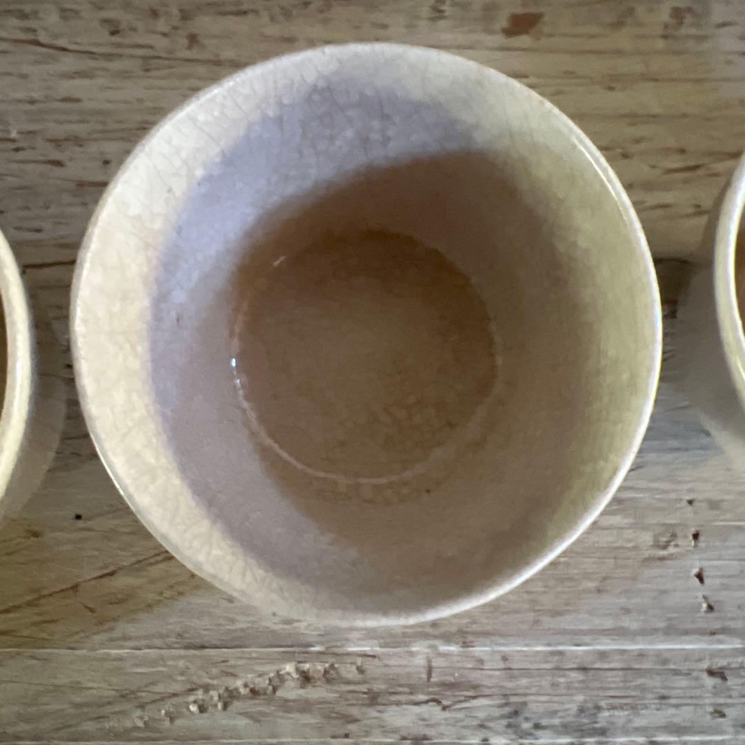 実家整理　古い小ぶりな煎茶碗五客 c