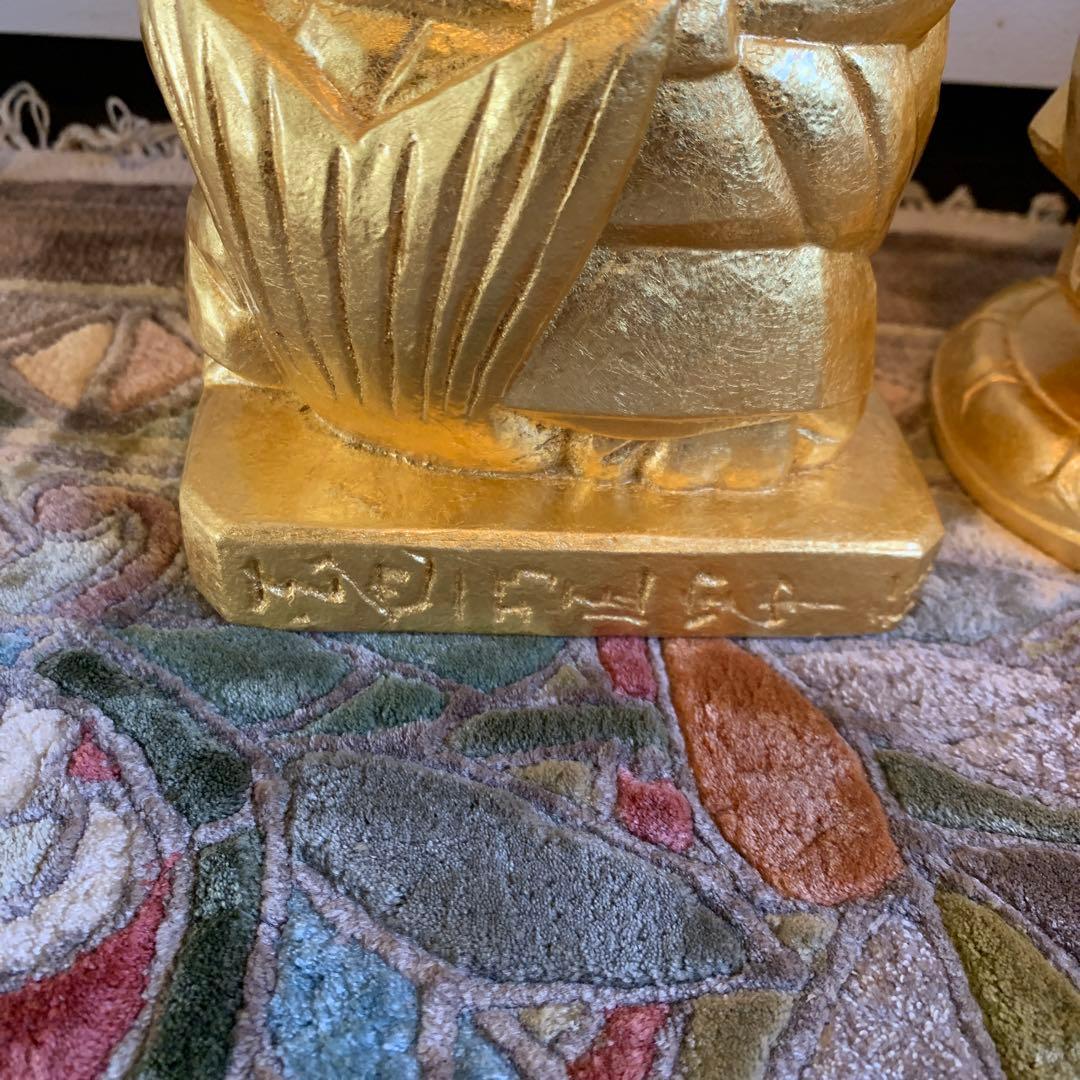 平櫛田中 満徳恵比寿尊 福聚大黒天尊 ブロンズ像 金 一対 新品 保証書付き