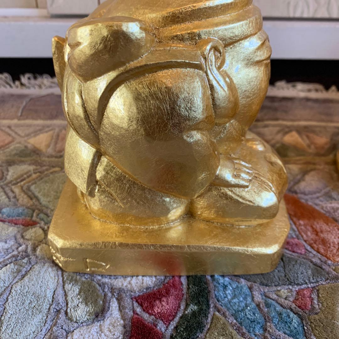 平櫛田中 満徳恵比寿尊 福聚大黒天尊 ブロンズ像 金 一対 新品 保証書付き