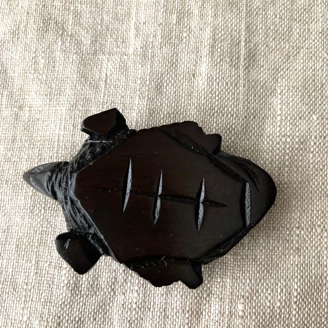 埋れ木細工の箸置　亀ペア　埋木　仙台