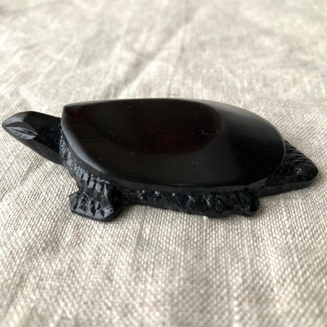 埋れ木細工の箸置　亀ペア　埋木　仙台