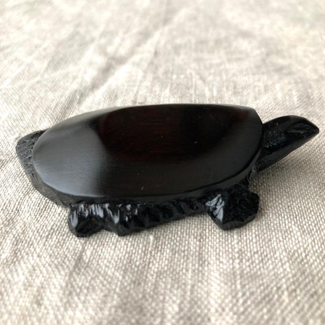 埋れ木細工の箸置　亀ペア　埋木　仙台