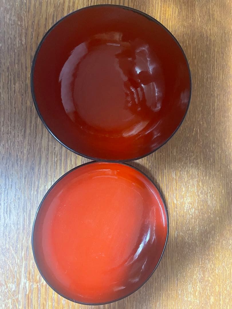 赤と黒の蓋つき煮物椀4個セット 100年以上前のもの 伝統品