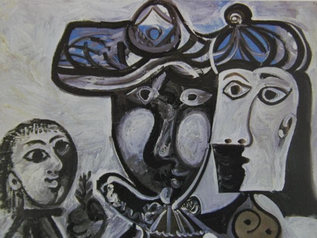 ピカソ(PICASSO)【カップルと子供】、高級画集画、状態良好