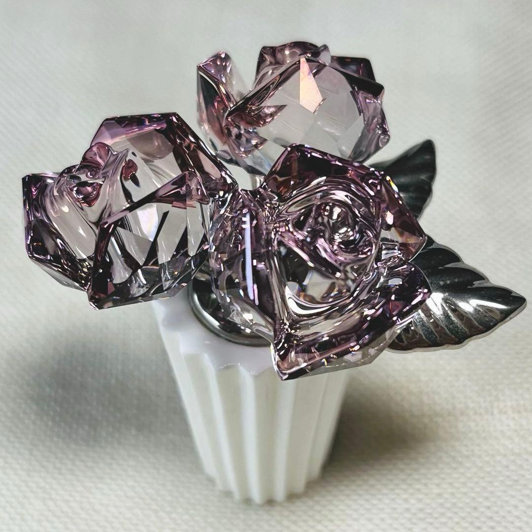 SWAROVSKI スワロフスキー　クリスタル　薔薇　バラ　ローズフラワー　置物
