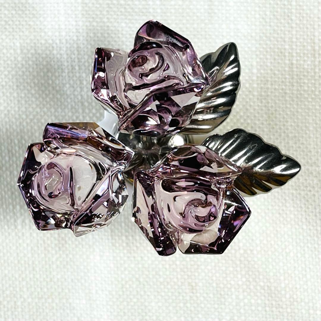 SWAROVSKI スワロフスキー　クリスタル　薔薇　バラ　ローズフラワー　置物