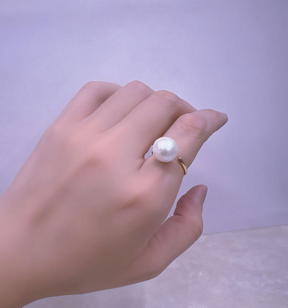 淡水パールリング ゴールドメッキ フリーサイズ