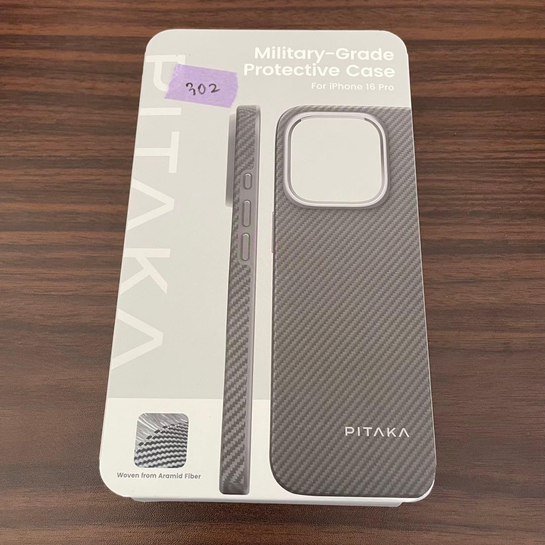 PITAKA iPhone 16Proケース MagSafe カーボン風 耐衝撃