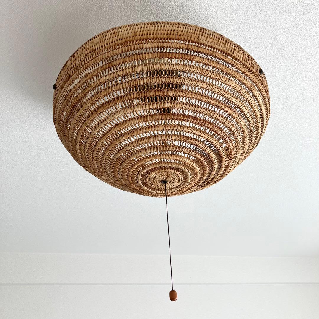 人気　籐 籐傘　照明 シーリングライト　3灯