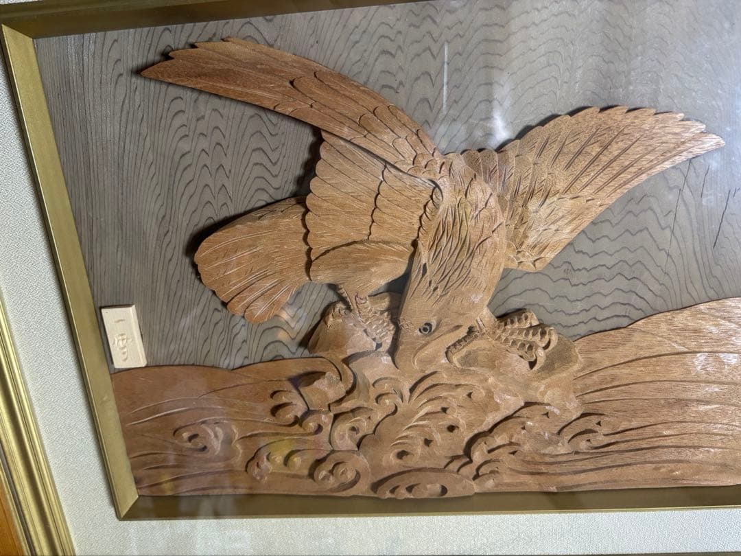 西村一雪　木彫　井波彫刻　鷹