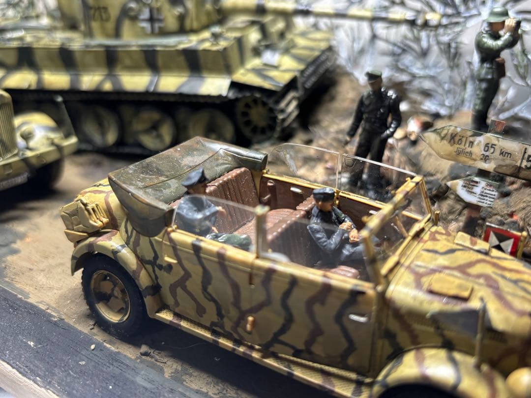 戦車　ジオラマ　ドイツ軍　タイガー戦車等　1／４８ 素人作品のためご了承ください